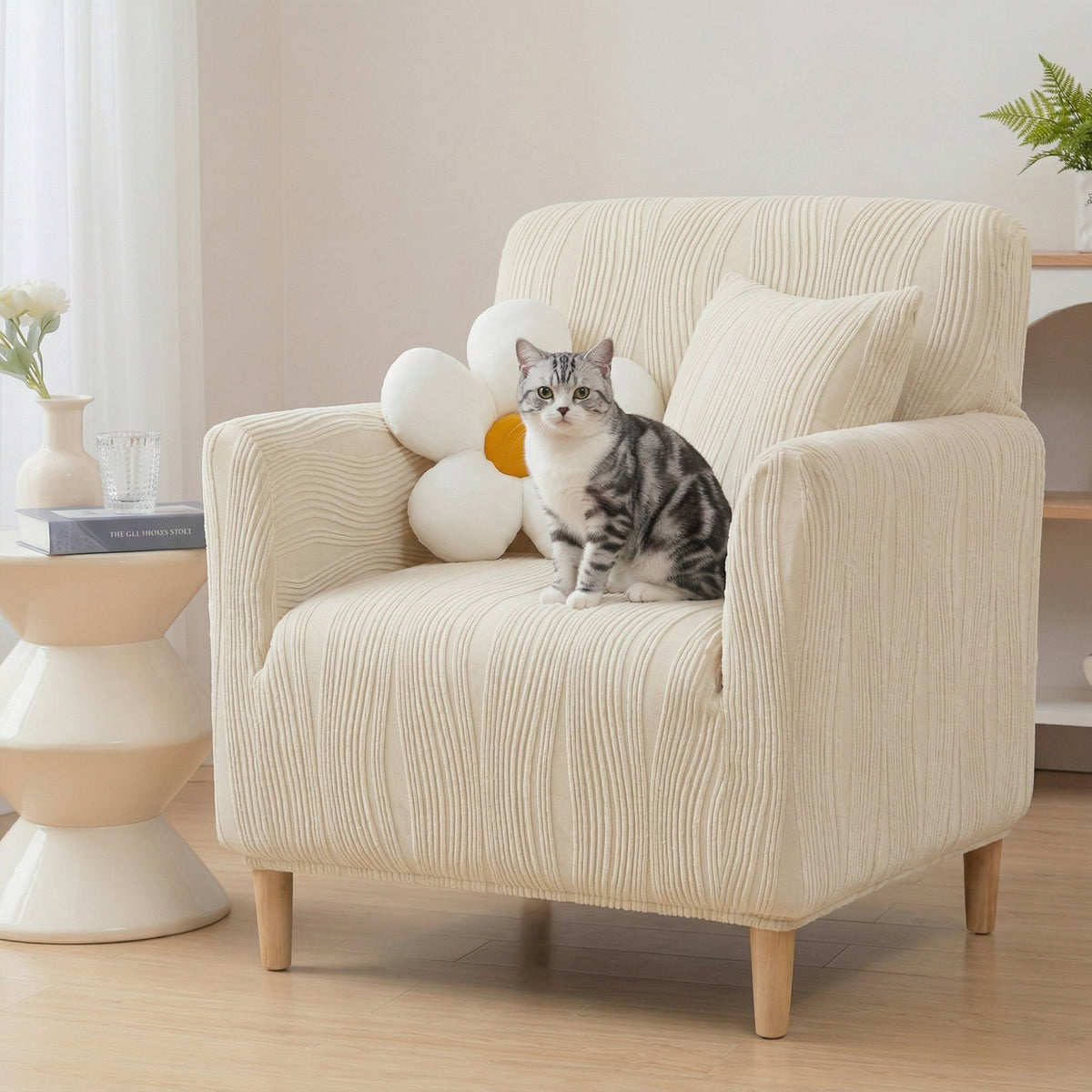 Jacquard Stretch Full-Cover Anti-scratch Armchair Cover