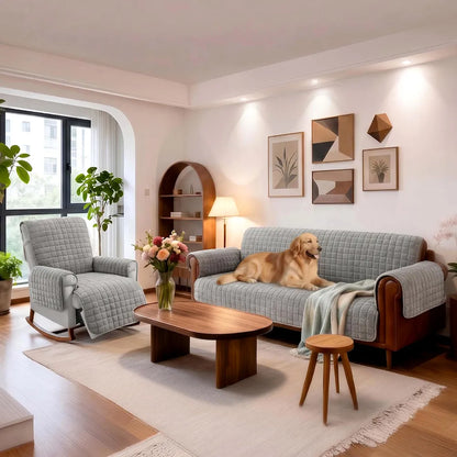 One-Piece Soft Pet-Friendly Short Plush Sofa Protection Non-Slip Couch Cover