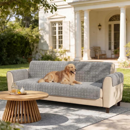 One-Piece Soft Pet-Friendly Short Plush Sofa Protection Non-Slip Couch Cover