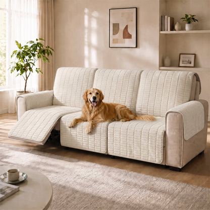 One-Piece Flannel Non-Slip Recliner Couch Cover with Elastic Straps - Cozy Nest