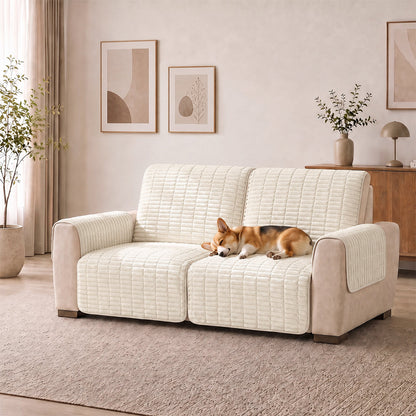 One-Piece Flannel Non-Slip Recliner Couch Cover with Elastic Straps - Cozy Nest