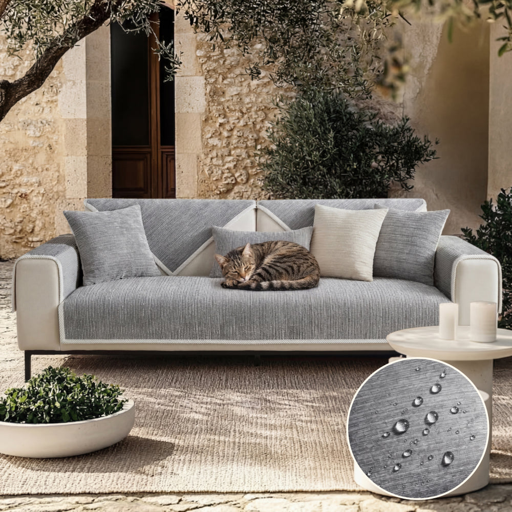 Waterproof Antimicrobial Simple Chenille Fabric Anti-scratch Couch Cover