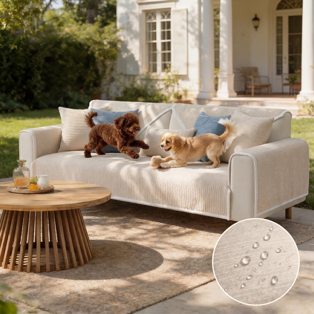 Waterproof Antimicrobial Simple Chenille Fabric Anti-scratch Couch Cover