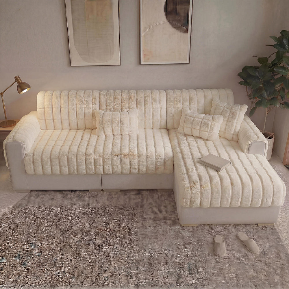 Water-resistant Fluffy Soft Furniture Protector Sectional Couch Cover-EverDry