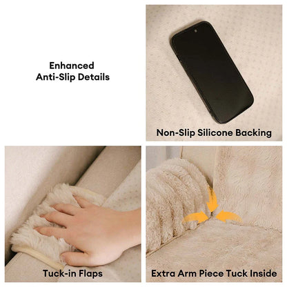 Water-resistant Fluffy Soft Furniture Protector Sectional Couch Cover-EverDry