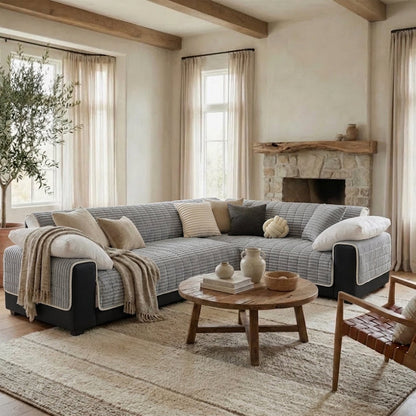 One-Piece Cozy Flannel Sofa Protection Non-Slip Waterproof Sectional Couch Cover