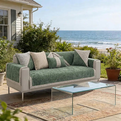 All-Season Modern Tweed Woven Chenille Anti-Slip Couch Cover