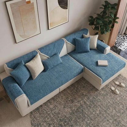Waterproof Antimicrobial Simple Chenille Fabric Anti-scratch  Sectional Couch Cover