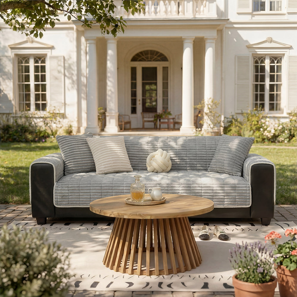 Waterproof One-Piece Cozy Flannel Sofa Protection Non-Slip Outdoor Couch Cover