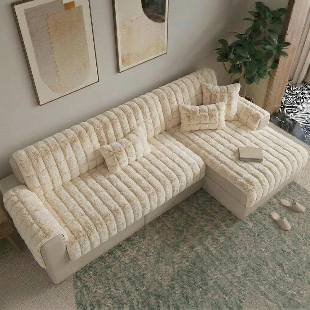 Water-resistant Fluffy Soft Furniture Protector Sectional Couch Cover-EverDry