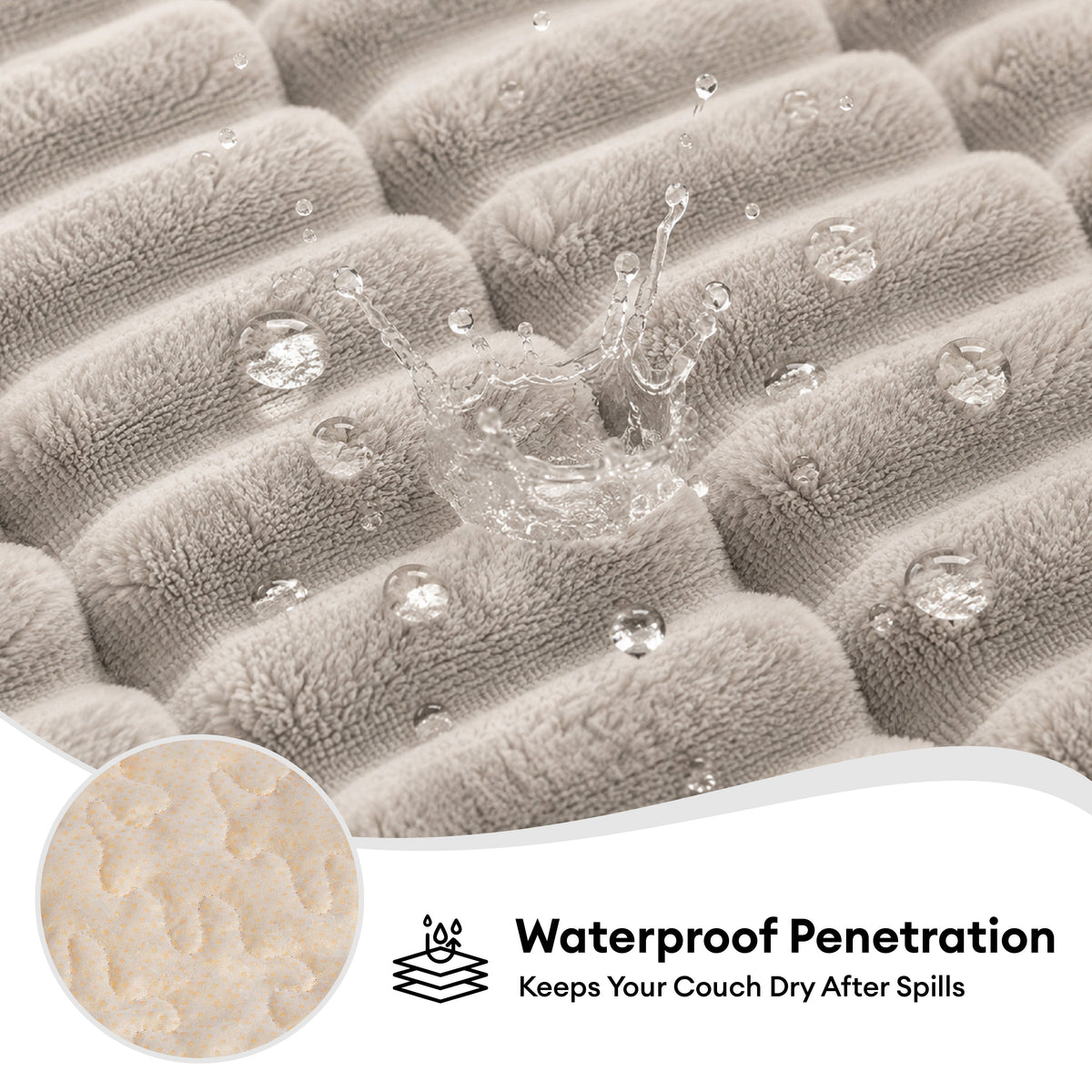 Waterproof One-Piece Cozy Flannel Sofa Protection Non-Slip Couch Cover
