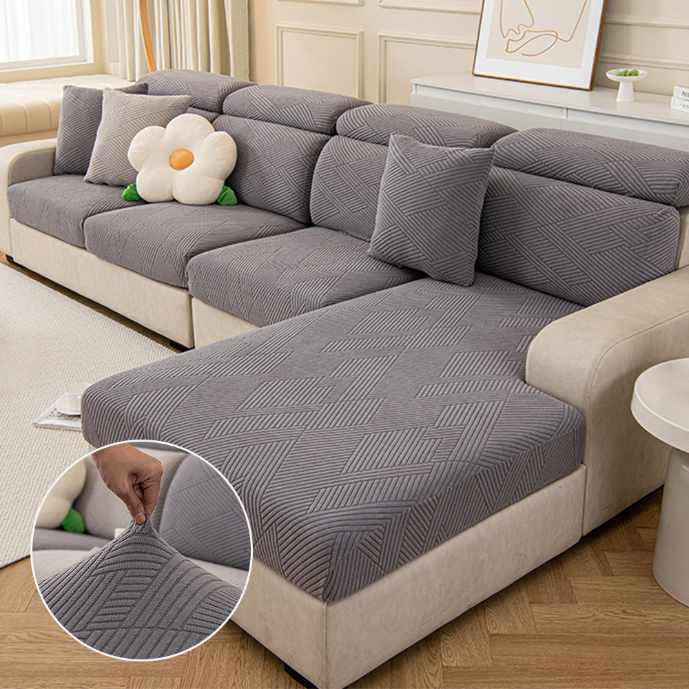 Modern Geometric Stretch Full-Wrap Magic Sectional Couch Cover