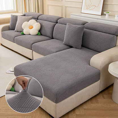Modern Geometric Stretch Full-Wrap Magic Sectional Couch Cover