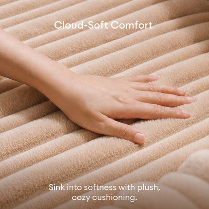 One-Piece Waterproof Pet-Friendly Ribbed Plush Recliner Couch Cover- Cozy Nest