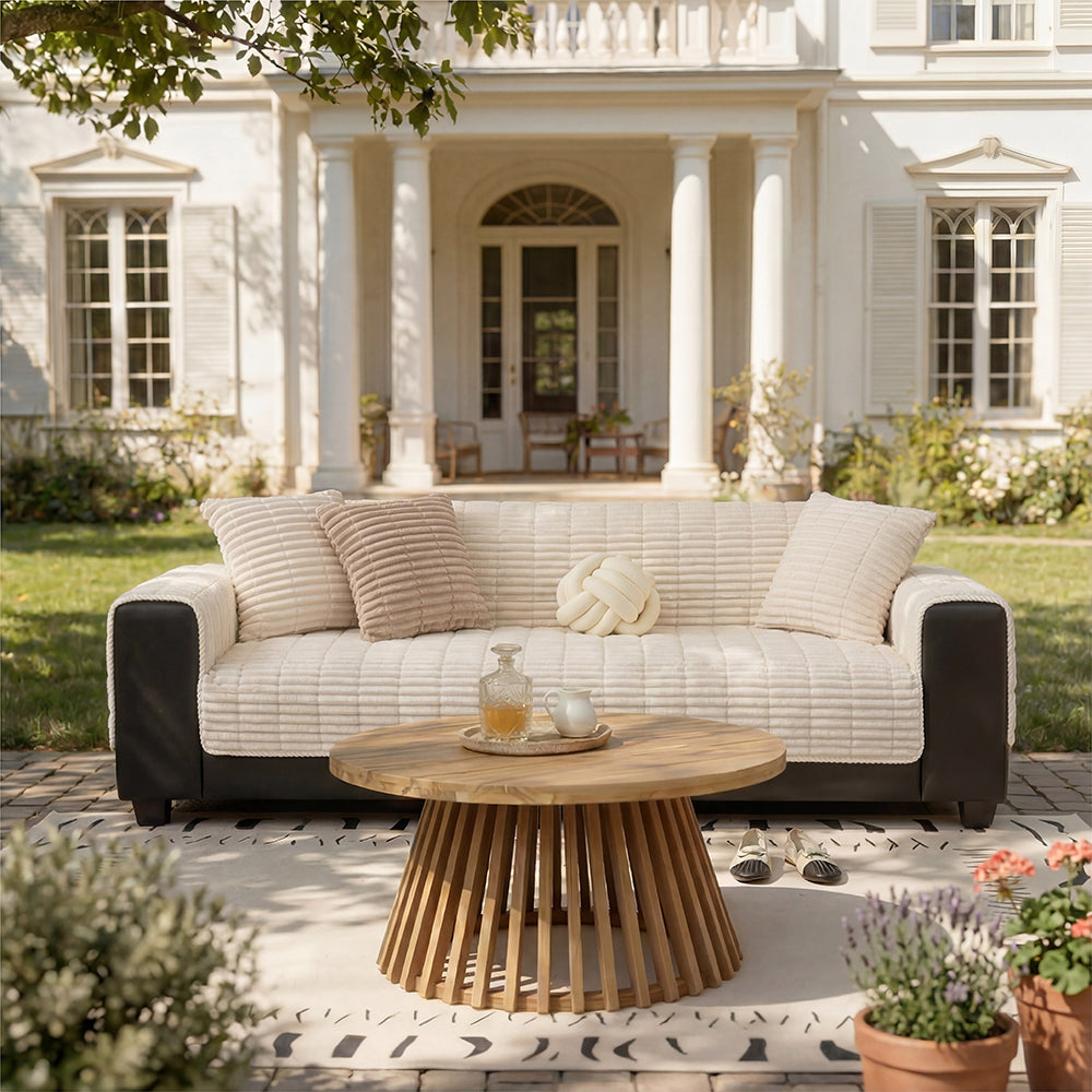 Waterproof One-Piece Cozy Flannel Sofa Protection Non-Slip Outdoor Couch Cover