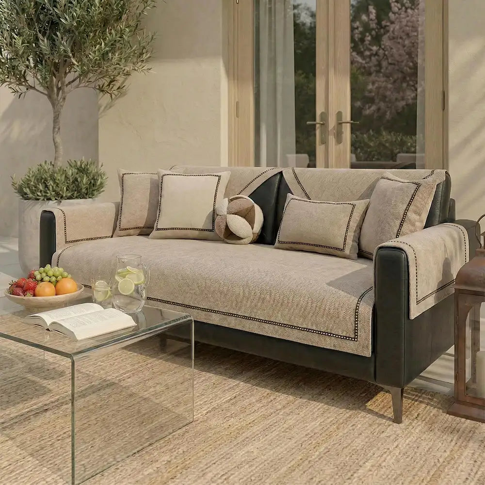 Simple Modern Jacquard High-Weight Non-Slip Chenille Couch Cover