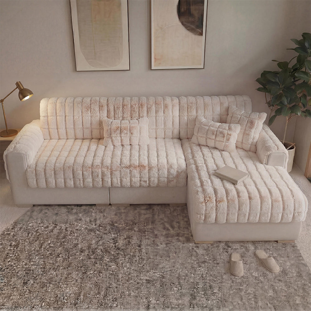 Water-resistant Fluffy Soft Furniture Protector Sectional Couch Cover-EverDry