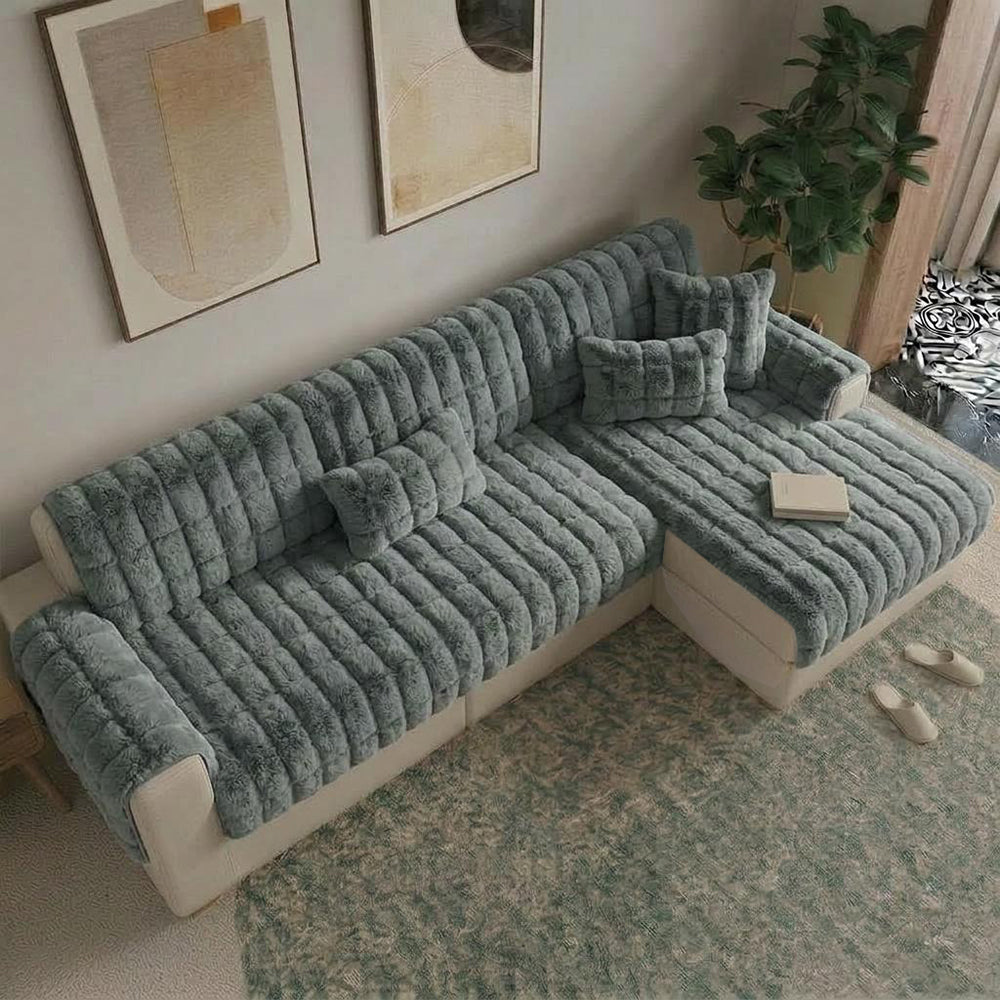 Water-resistant Fluffy Soft Furniture Protector Sectional Couch Cover-EverDry