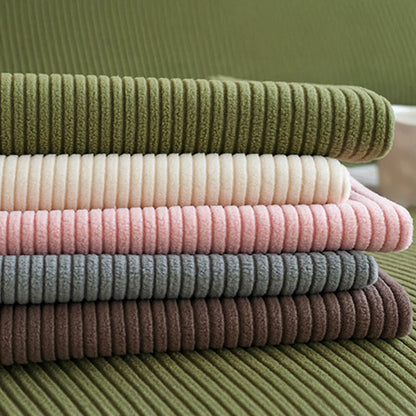 Vertical Stripe Corduroy Anti-Scratch Stretch Full-Cover Sectional Couch Cover
