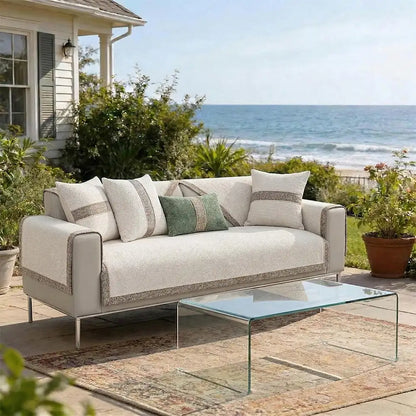 All-Season Modern Tweed Woven Chenille Anti-Slip Couch Cover