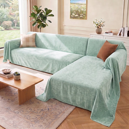 Soft and Waterproof Scratch-Resistant Non-Linting Throw  Sectional Couch Cover