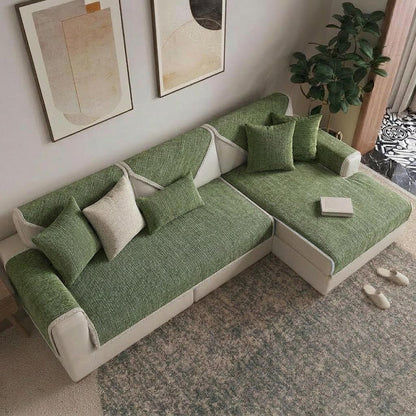 Waterproof Antimicrobial Simple Chenille Fabric Anti-scratch  Sectional Couch Cover