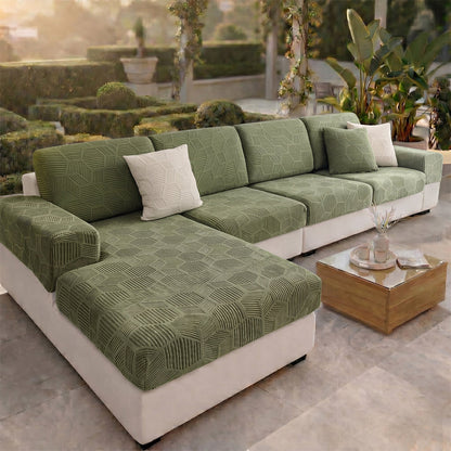 Honeycomb Pattern Water-resistant Stretch Full-Cover Magic Outdoor Couch Cover