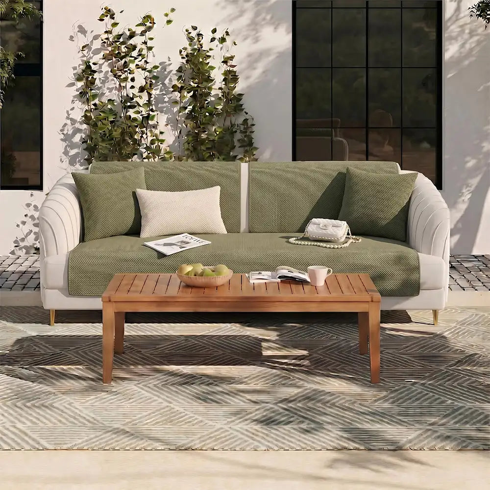Simple Solid Colour Plush Furniture Protector Couch Cover