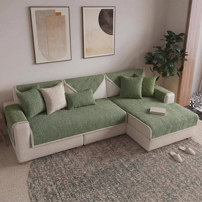 Waterproof Antimicrobial Simple Chenille Fabric Anti-scratch  Sectional Couch Cover