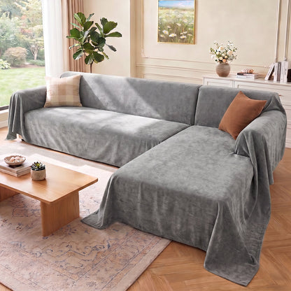 Soft and Waterproof Scratch-Resistant Non-Linting Throw  Sectional Couch Cover