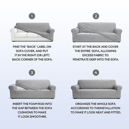 Herringbone Full Coverage Scratch-Resistant Sofa Protection Magic Stretch Couch Cover