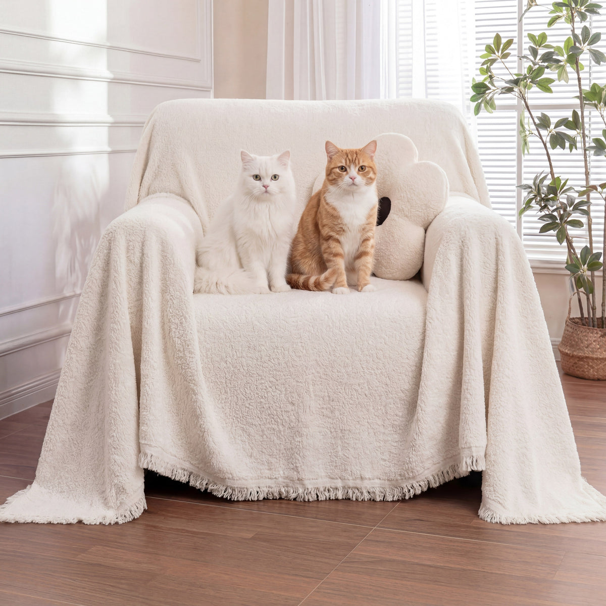 Soft Plush Water-resistant Multi-Purpose Furniture Protection Armchair Cover