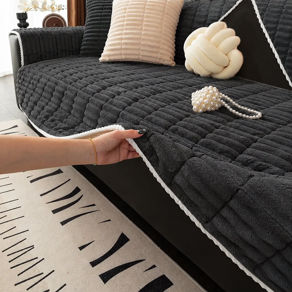 Waterproof Cozy Flannel Sofa Protection Non-Slip Couch Cover
