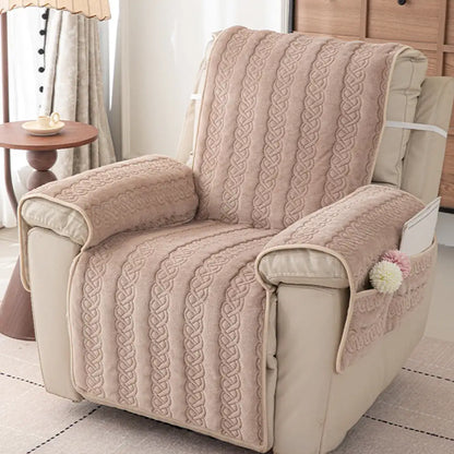 All-Season Scratch-Resistant Non-Slip Recliner Couch Cover with Elastic Straps