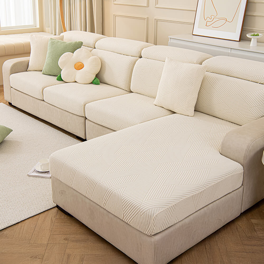 Modern Geometric Stretch Full-Wrap Magic Sectional Couch Cover