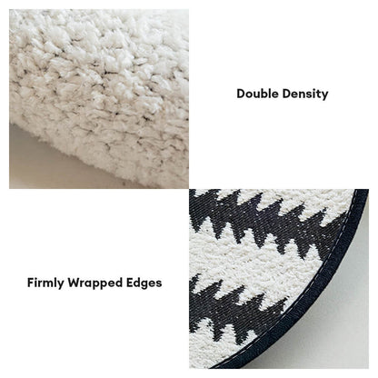 Modern Chevron Stripes Chenille One-Piece Couch Cover with Wavy Edges