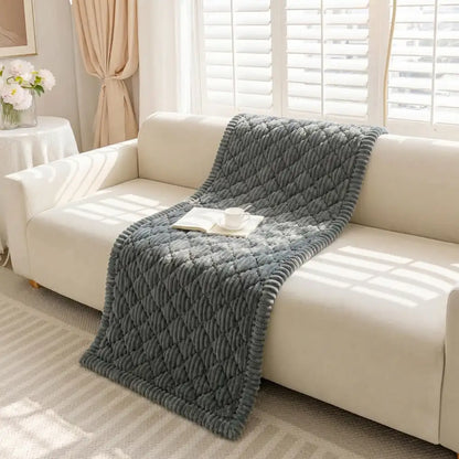 Fluffy Fuzzy Pet-Friendly Sofa Protector One-Piece Washable Couch Cover Pet Mat