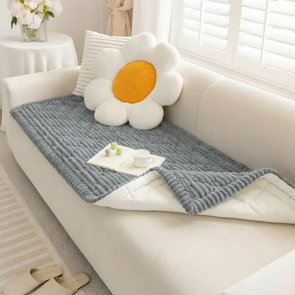 Fluffy Fuzzy Pet-Friendly Sofa Protector One-Piece Washable Couch Cover Pet Mat