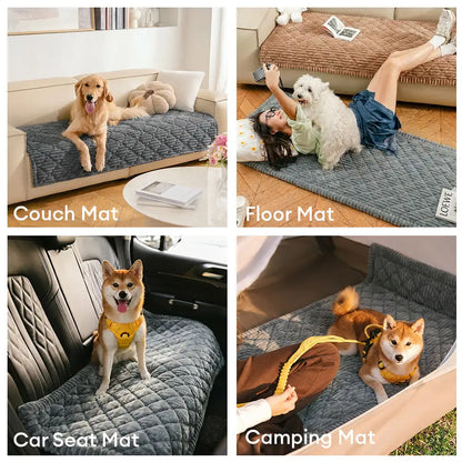 Fluffy Fuzzy Pet-Friendly Sofa Protector One-Piece Washable Couch Cover Pet Mat