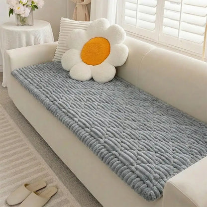 Fluffy Fuzzy Pet-Friendly Sofa Protector One-Piece Washable Couch Cover Pet Mat