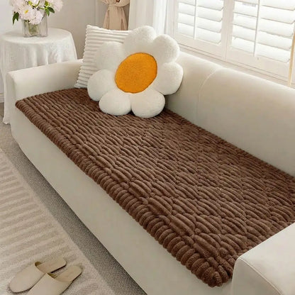 Fluffy Fuzzy Pet-Friendly Sofa Protector One-Piece Washable Couch Cover Pet Mat