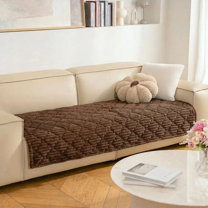 Fluffy Fuzzy Pet-Friendly Sofa Protector One-Piece Washable Couch Cover Pet Mat