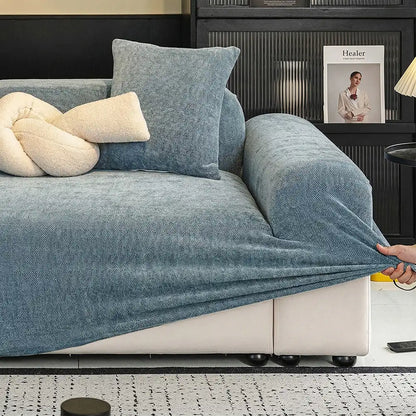 Herringbone Full Coverage Scratch-Resistant Sofa Protection Magic Stretch Couch Cover