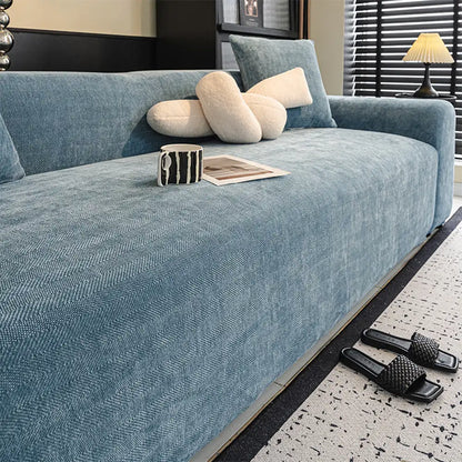 Herringbone Full Coverage Scratch-Resistant Sofa Protection Magic Stretch Couch Cover