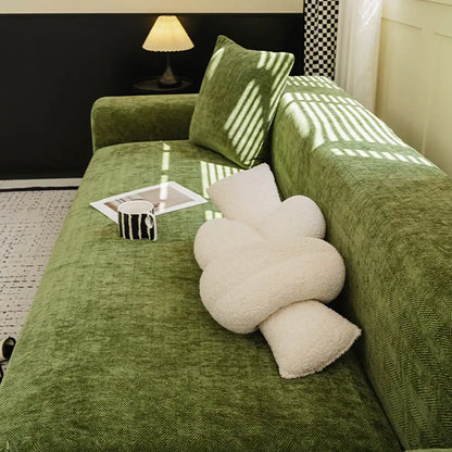 Herringbone Full Coverage Scratch-Resistant Sofa Protection Magic Stretch  Sectional Couch Cover