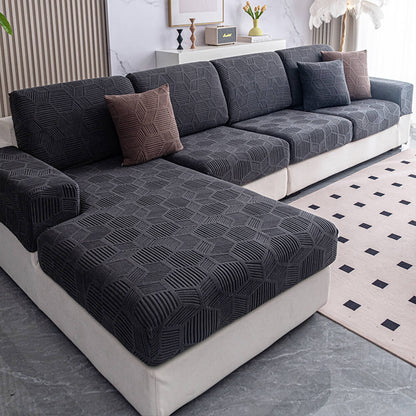 Honeycomb Pattern Water-resistant Stretch Full-Cover Magic Sectional Couch Cover