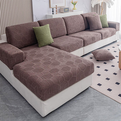 Honeycomb Pattern Water-resistant Stretch Full-Cover Magic Sectional Couch Cover