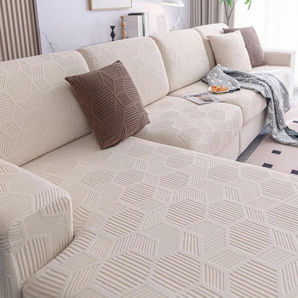 Honeycomb Pattern Water-resistant Stretch Full-Cover Magic Outdoor Couch Cover