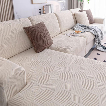 Honeycomb Pattern Water-resistant Stretch Full-Cover Magic Outdoor Couch Cover