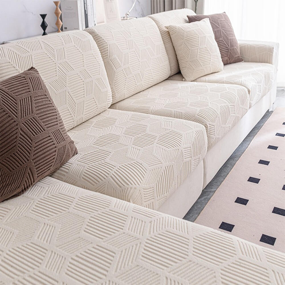 Honeycomb Pattern Water-resistant Stretch Full-Cover Magic Outdoor Couch Cover